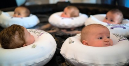 Float Baby, the first baby spa in the US, located in Houston, Texas, America - Aug 2014