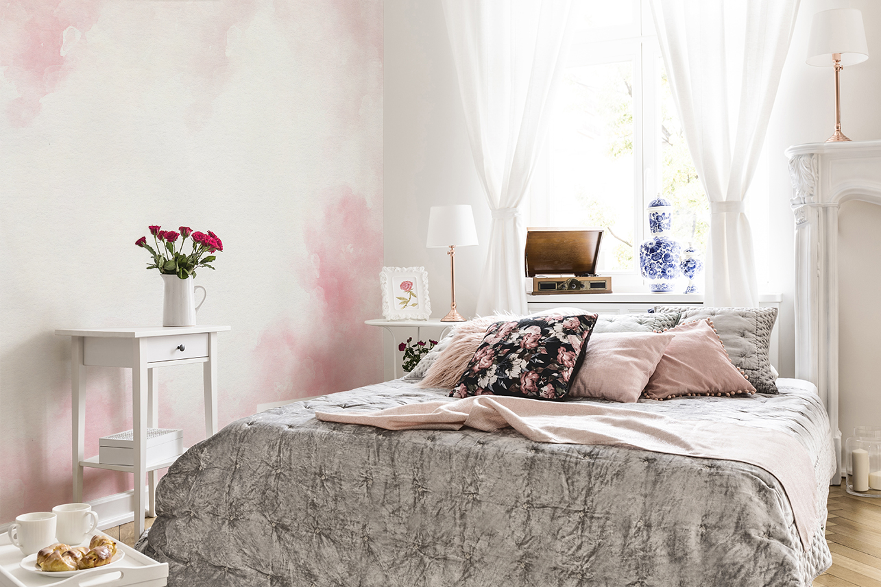 fototapeta cloud pink sypialnia